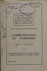 Communication by Wireless (SS.141) March 1918 - Title page.jpg