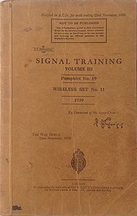 Signal Training Volume III, Pamphlet No. 19, Wireless Set No. 11, 1939 - Title page.jpg